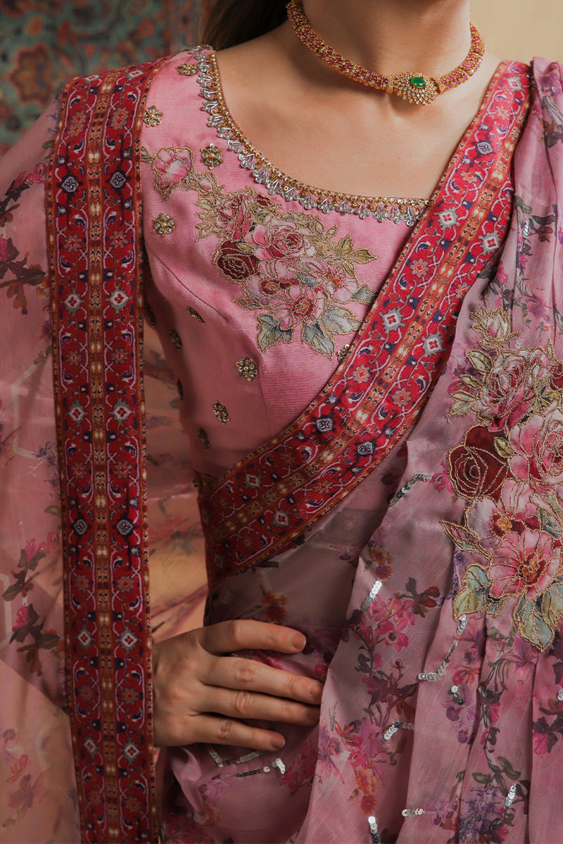 Rosewood Zari Fusion Saree
