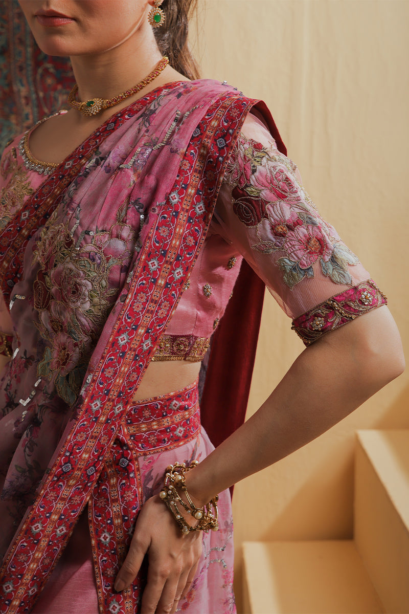 Rosewood Zari Fusion Saree