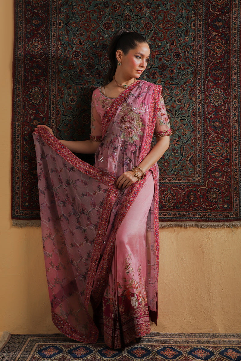 Rosewood Zari Fusion Saree - RTD